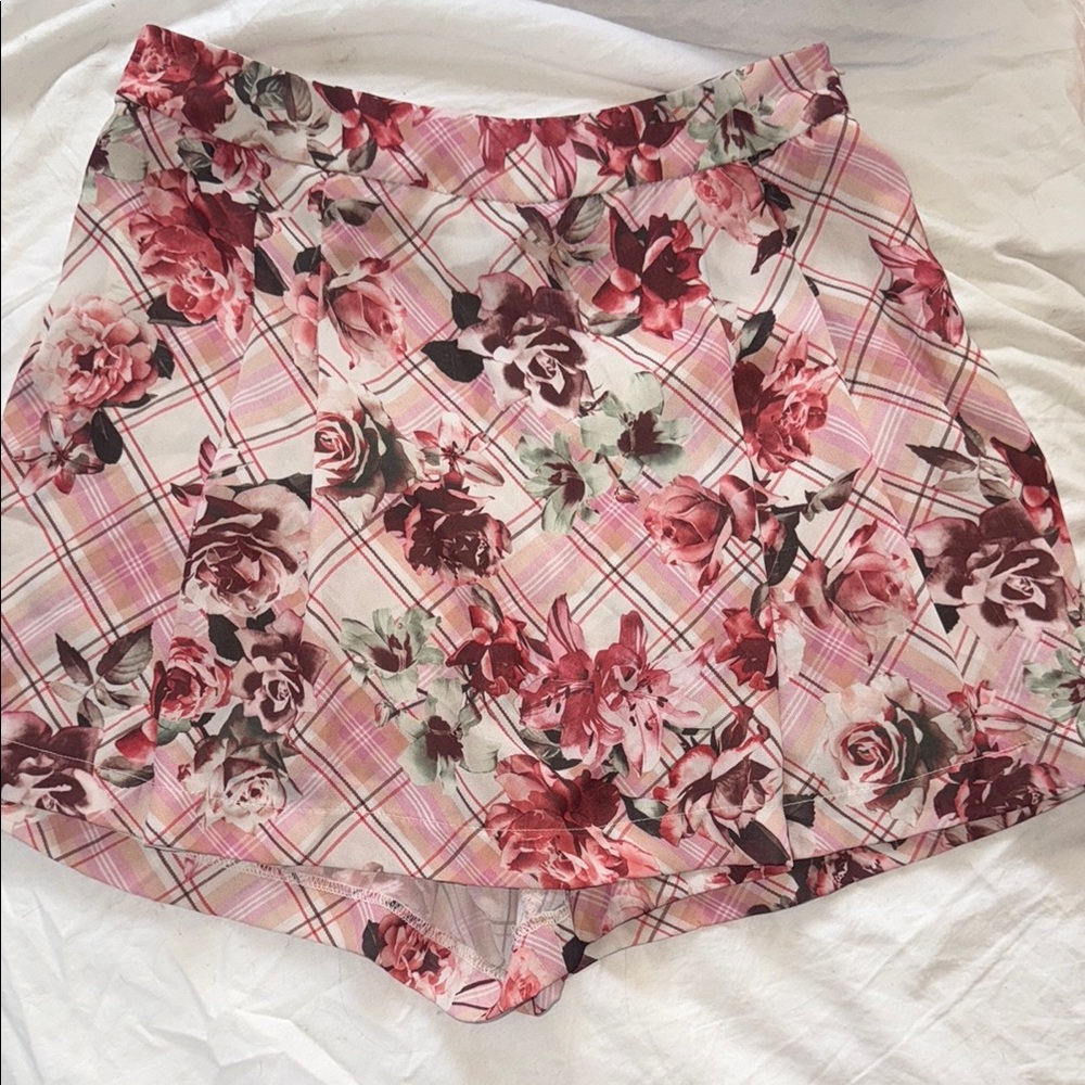 Floral Plaid Women's Skirt